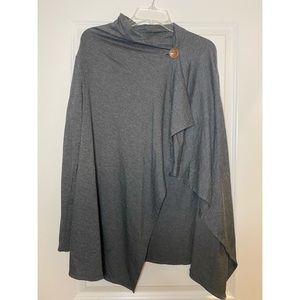 Gray single button wrap with long sleeves